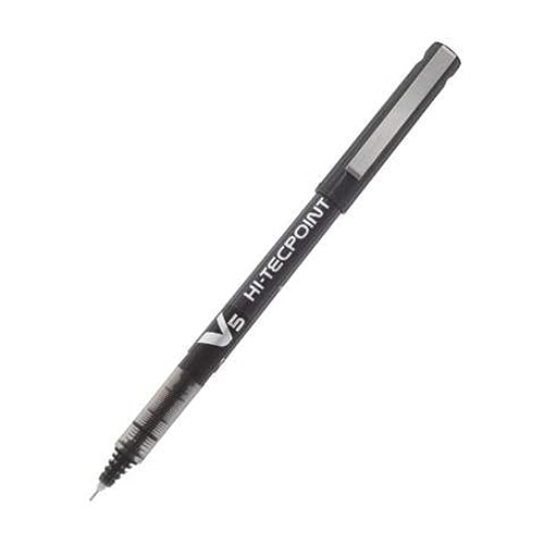 Pilot V5 Hi-Tecpoint Tintenroller (Nadelspitze, Flüssigtinte) 12 Stück schwarz von Pilot