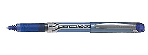 Pilot V5 Tintenroller gummierter Griff Nadelspitze 0,5 mm Schreibspitze 0,3 mm Strichbreite 12 Stück blau von Pilot