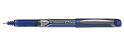 Pilot V7 Tintenroller mit Nadelspitze und gummiertem Griff 0,7 mm Schreibspitze 0,5 mm Strichbreite 12 Stück blau von Pilot