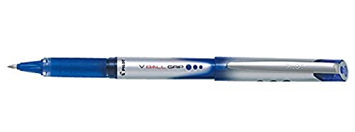 Pilot VBall VB7 Tintenroller mit Gummi-Griffzone 0,7 mm Schreibspitze 0,5 mm Strichbreite 12 Stück blau von Pilot