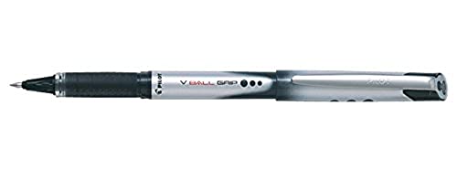 Pilot VBall VB7 Tintenroller mit Gummi-Griffzone 0,7 mm Schreibspitze 0,5 mm Strichbreite 12 Stück schwarz von Pilot
