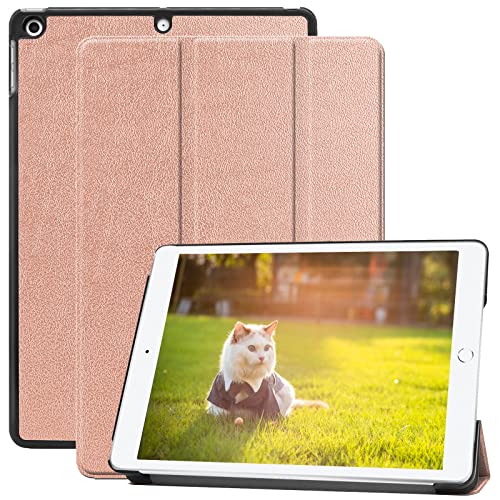 Hülle für iPad 9th Generation (2021) & 8th Generation (2020) & 7th Gen (2019) 10.2 Zoll, Slim Trifold Stand Schutzhülle, Auto Wake/Sleep - Roségold von PinLiSheng