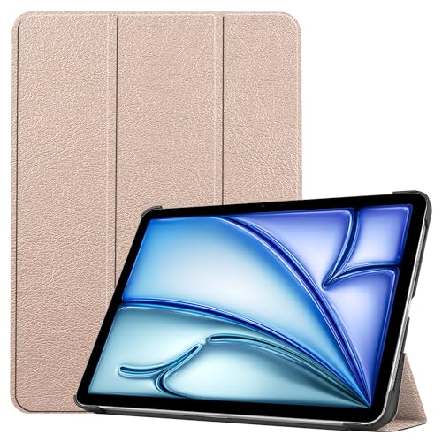 Hülle für iPad Air M3 (2025) / M2 (2024) 11 Zoll, iPad Air 5th (2022) / 4th Generation (2020) 10.9 Zoll, Slim Trifold Stand Schutzhülle, Auto Wake/Sleep - Roségold von PinLiSheng