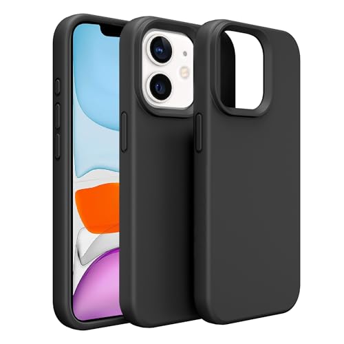 PinLiSheng Schutzhülle für iPhone, Flüssigsilikon mit weichem, kratzfestem Mikrofaserfutter, stoßfeste Schutzhülle für iPhone (Schwarz, iPhone 16e) von PinLiSheng