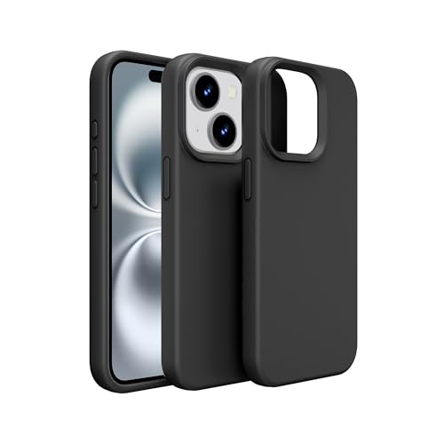 PinLiSheng Schutzhülle für iPhone, Flüssigsilikon mit weichem, kratzfestem Mikrofaserfutter, stoßfeste Schutzhülle für iPhone (Schwarz, iPhone Xs Max) von PinLiSheng
