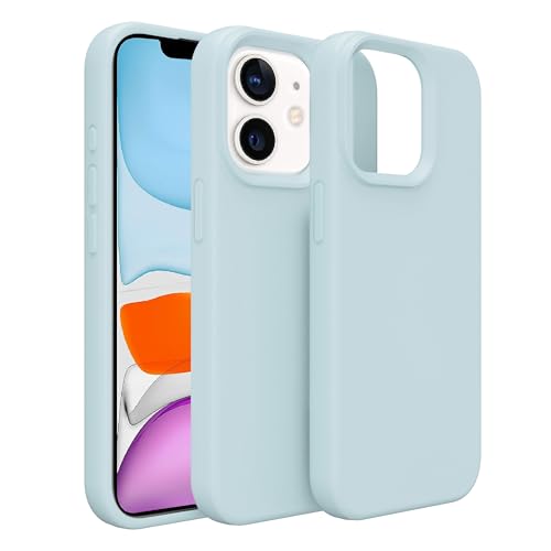 PinLiSheng Schutzhülle für iPhone, Flüssigsilikon mit weichem kratzfestem Mikrofaserfutter, stoßfeste Schutzhülle für iPhone (Hellblau, iPhone 16e) von PinLiSheng