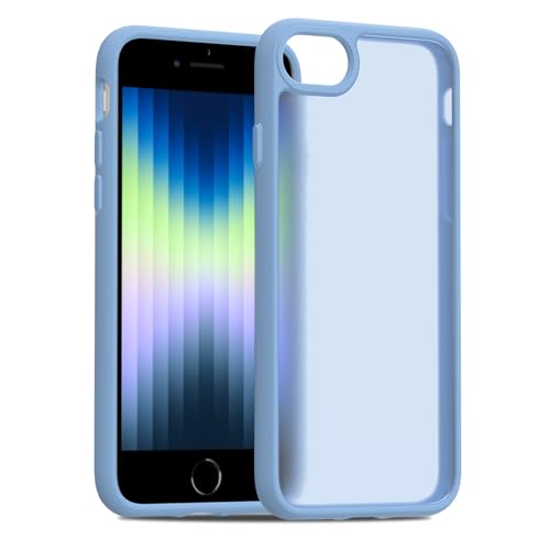 PinLiSheng iPhone SE 2022/iPhone SE 2020/iPhone 8/iPhone 7, stoßfest, matt, durchscheinend, harte Rückseite, schlanke Schutzhülle (Hellblau, iPhone SE3/SE2/8/7) von PinLiSheng