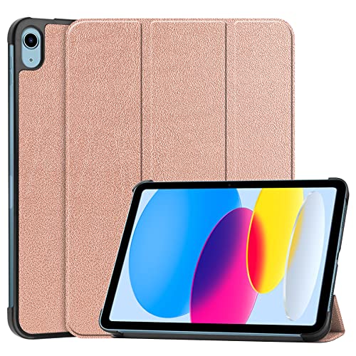 Schutzhülle für iPad (A16) 11. Generation 11 Zoll (2025), iPad 10. Generation 11 Zoll (2022), schlanke Trifold Stand Schutzhülle, Auto Wake/Sleep - Roségold von PinLiSheng
