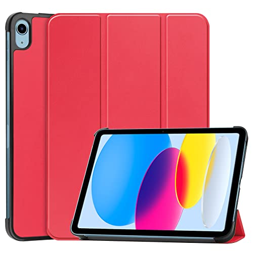 Schutzhülle für iPad (A16) 11. Generation 27,9 cm (11 Zoll) (2025), iPad 10. Generation 11 Zoll (2022), schlanke Trifold Stand Schutzhülle, Auto Wake/Sleep - Rot von PinLiSheng