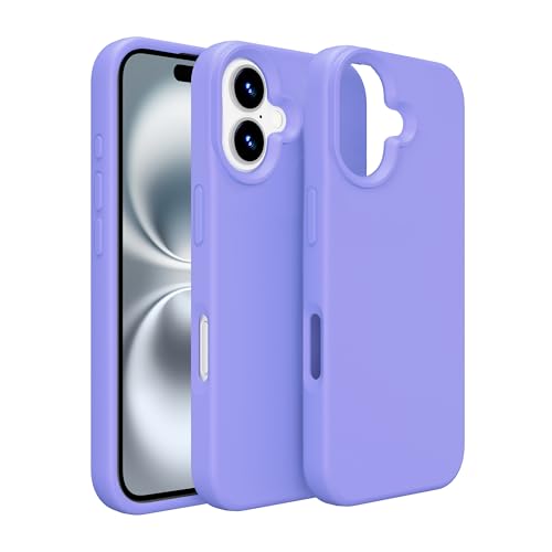 Schutzhülle für iPhone, Flüssigsilikon mit weichem, kratzfestem Mikrofaserfutter, stoßfeste Schutzhülle für iPhone (Hellviolett, iPhone 16e) von PinLiSheng