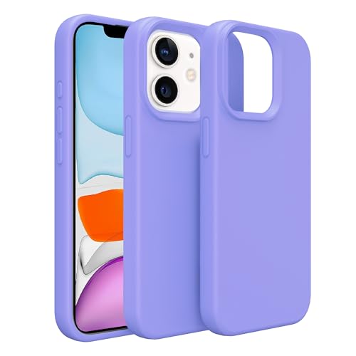 Schutzhülle für iPhone, Flüssigsilikon mit weichem kratzfestem Mikrofaserfutter, stoßfeste Schutzhülle für iPhone (Hellviolett, iPhone XR) von PinLiSheng