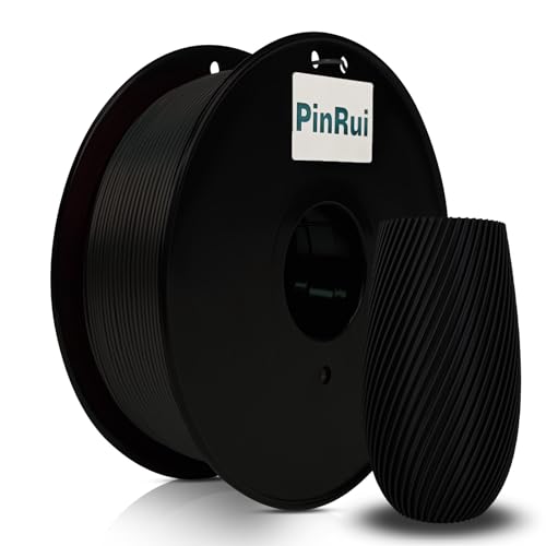 PinRui PLA Silk Filament 1.75mm 1KG, PLA Silk 3D Printer Filament, No Warp Smooth Printing, Dimensional Accuracy +/- 0.03mm, Fit Most FDM Printer, Silk Black von PinRui