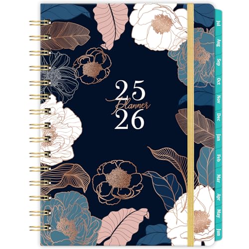 Pinchoco Planer 2025-2026, Juli 2025 - Juni 2026, 16,3 x 21,6 cm, Akademischer Wochen- und Monatsplaner mit Tabs, Rückentasche + Dickes Papier - Graviert von Pinchoco