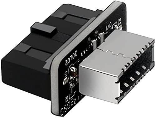 Motherboard USB 3.0 19P/20P auf Typ-E Adapter, USB 3.0 (3.1 Gen 2) Vertikal 19PIN auf 3.1 Typ-C Frontpanel Header-Adapter 20 Pin auf 19 Pin Typ-E Erweiterungskarte von PingPing