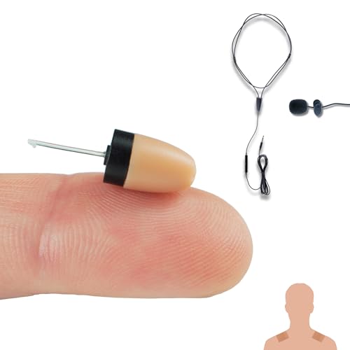 PingaOculto SpionageKopfhörer Prüfung Mini VIP Pro Unsichtbare Kopfhörer Handy Mikrofon mit Kabel und Haftstreifen - Unsichtbar Ohrhörer Headset Spicker Ear (Spy Earpiece VIP Pro Mini + Mikrofon) von PingaOculto