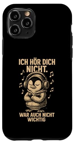 Pinguin Kopfhörer Musik Noten Frech Sarkastisch Spruch Hülle für iPhone 11 Pro von Pinguin Sprüche Sarkasmus Genervt Musikfans Lustig