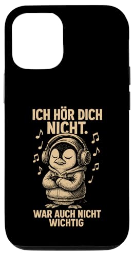 Pinguin Kopfhörer Musik Noten Frech Sarkastisch Spruch Hülle für iPhone 12/12 Pro von Pinguin Sprüche Sarkasmus Genervt Musikfans Lustig