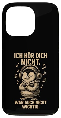 Pinguin Kopfhörer Musik Noten Frech Sarkastisch Spruch Hülle für iPhone 13 Pro von Pinguin Sprüche Sarkasmus Genervt Musikfans Lustig