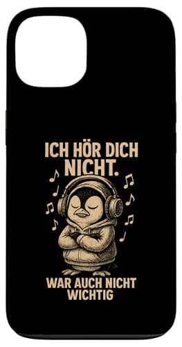 Pinguin Kopfhörer Musik Noten Frech Sarkastisch Spruch Hülle für iPhone 13 von Pinguin Sprüche Sarkasmus Genervt Musikfans Lustig
