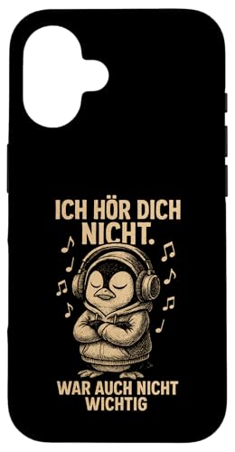 Pinguin Kopfhörer Musik Noten Frech Sarkastisch Spruch Hülle für iPhone 16 Pinguin Kopfhörer Musik Noten Frech Sarkastisch Spruch Hülle für iPhone 16 von Pinguin Sprüche Sarkasmus Genervt Musikfans Lustig