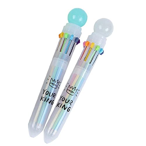 PiniceCore 2pcs Shuttle Stifte Kugelschreiber Stift Multicolor-stifte 10-in-1-kronenkugel-stifte 0,5 Mm Flüssigkeitstifte Für Büroschulenzubehör von PiniceCore