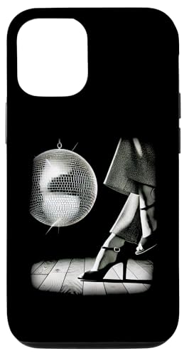 Hülle für iPhone 12/12 Pro Schwarz und Weiß Discokugel High Heels Tequila von Pink Cowgirl Disco