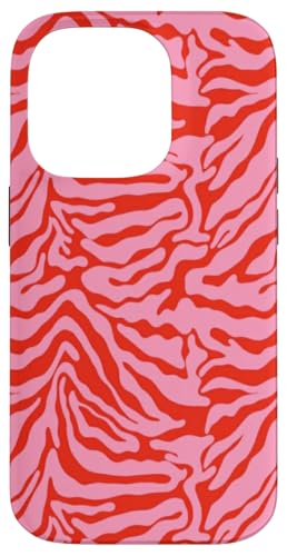 Hülle für iPhone 14 Pro Rosa Rot Zebramuster Tier Adrett Y2K Muster von Pink Red Zebra Print