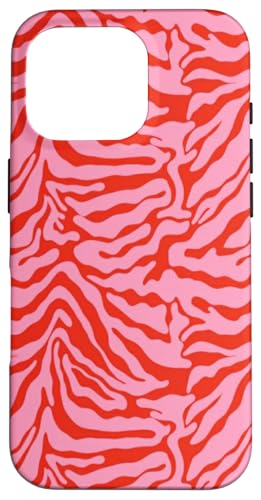 Hülle für iPhone 16 Pro Rosa Rot Zebramuster Tier Adrett Y2K Muster von Pink Red Zebra Print