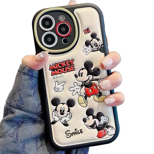 Kawaii Schutzhülle für iPhone 12 Pro Max 16,7 cm, TPU-Leder, Handy-Prägung, Cartoon-Hülle, weiches Gummi, stoßfest, Schutzhülle für süßes iPhone 12 Pro Max, Schutzhülle für Frauen und Mädchen, Schwarz von Pinkeko