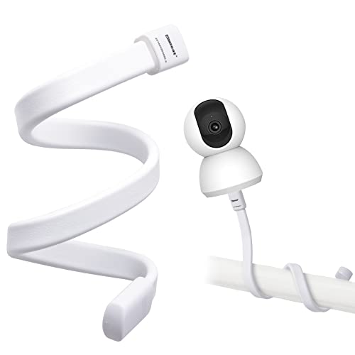 Pinsheng Babyphone Halterung, Universal Baby Kamera Halterung Flexible Kamera Ständer ohne Werkzeug oder Wandschäden für Babykamera mit 1/4 Gewindeloch (Weiß) von Pinsheng