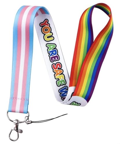 Pinstant Trans Transgender Gay LGBTQ Pride Rainbow Flag You Are Safe With Me Lesbisch Queer Bisexuell 45 cm Umhängeband Schlüsselband Halter ID Badge Handy Pin Strap, Regenbogen, 17.7 inches Pinstant Trans Transgender Gay LGBTQ Pride Rainbow Flag You Are Safe With Me Lesbisch Queer Bisexuell 45 cm Umhängeband Schlüsselband Halter ID Badge Handy Pin Strap, Regenbogen, 17.7 inches von Pinstant