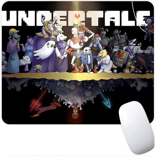 Undertale Sans Indie Videospiel, rutschfestes Mauspad, Gaming-Computer-Mauspad, Gaming-Desktop-Laptop-Mauspad mit genähtem Rand, 18 x 22 cm von Pinstant