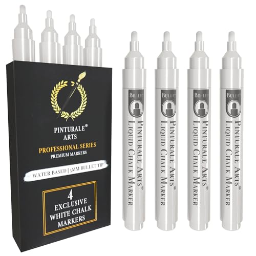 Pinturale Arts Set 4 Kreidestift Weiß | 3mm Spitze | Kreidemarker Weiss | Kreidestifte Für Tafel Abwaschbar, Kreidestifte Für Fenster, Glas, Metall, Keramik | Chalk Marker Weiß Pinturale Arts Set 4 Kreidestift Weiß | 3mm Spitze | Kreidemarker Weiss | Kreidestifte Für Tafel Abwaschbar, Kreidestifte Für Fenster, Glas, Metall, Keramik | Chalk Marker Weiß von Pinturale Arts