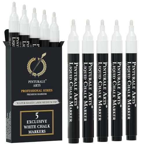 Pinturale Arts Set 5 Kreidestift Weiß | 2mm Spitze | Kreidemarker Weiss | Kreidestifte Für Tafel Abwaschbar, Kreidestifte Für Fenster, Glas, Metall, Keramik | Chalk Marker Weiß Pinturale Arts Set 5 Kreidestift Weiß | 2mm Spitze | Kreidemarker Weiss | Kreidestifte Für Tafel Abwaschbar, Kreidestifte Für Fenster, Glas, Metall, Keramik | Chalk Marker Weiß von Pinturale Arts