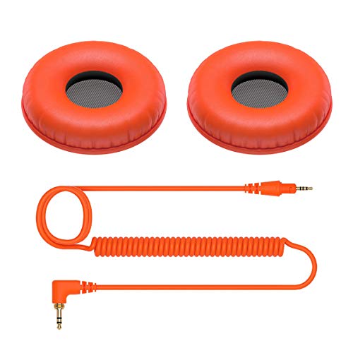 Pioneer DJ HC-CP08-M Ohrpolster und Spiralkabel für Pioneer DJ HDJ-CUE1 Kopfhörer (Orange) von Pioneer DJ