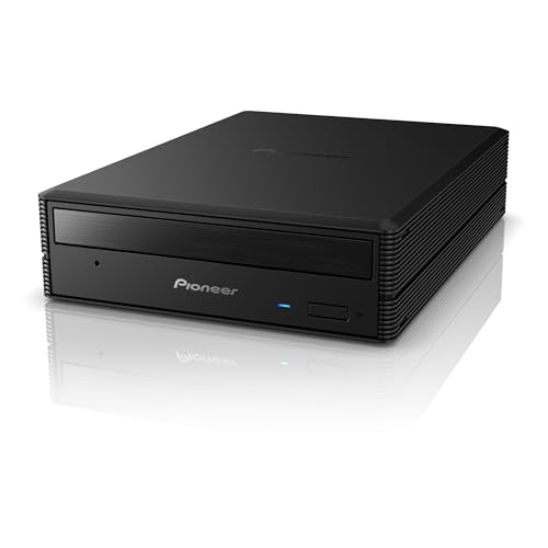 Pioneer Externes Blu-ray Laufwerk BDR-X13EBK (neu!) Zuverlässigkeit & 16x BD-R Schreibgeschwindigkeit USB 3.2 Gen1/2.0 BD/DVD/CD Brenner mit PureRead 3+ und M-DISC Unterstützung von Pioneer