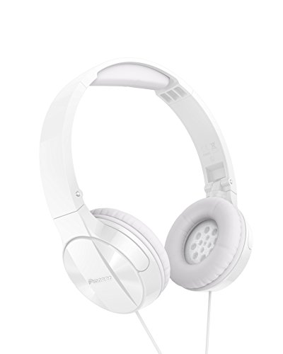 Pioneer MJ503T On-Ear Kopfhörer mit Kabel (hohe und ausbalancierte Klangqualität, gepolsterte Kopfbügel, faltbar und einfach zu transportieren, Headset, für iPod, iPhone & iPad zertifiziert), Weiß von Pioneer