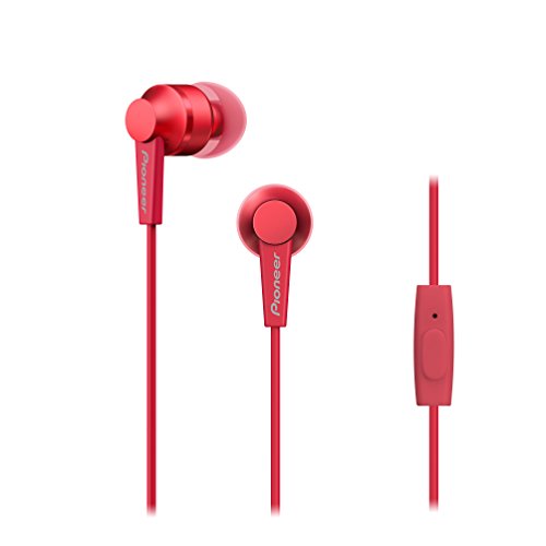 Pioneer SE-C3T(R) In-Ear Kopfhörer (Aluminiumgehäuse, Bedienelement, Mikrofon, Silikon-Ohrstöpsel, leicht-kompakt-bequem, Industrial Design, für iPhone, Android Smartphones), Carmine Red von Pioneer
