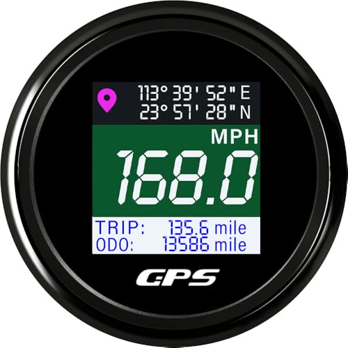 52MM GPS Geschwindigkeitsmesser Messgerät Digital Wasserdichte Boot Km/h mph Knoten Einstellbare GPS Antenne 9-32V fit Auto LKW Motorrad Marine von Piousunt