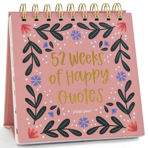 Pippi Post 52 Weeks of Happy Quotes Desk Flip Calendar, Office Desk Decor for Women, Aesthetic Cute Accessories, Positive Affirmations Decorations, Motivational and Inspirational Gifts for Women Pippi Post 52 Weeks of Happy Quotes Desk Flip Calendar, Office Desk Decor for Women, Aesthetic Cute Accessories, Positive Affirmations Decorations, Motivational and Inspirational Gifts for Women von Pippi Post