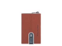 Piquadro, Juodas Square, Leather, Card Holder, Square Sliding System, Brown, Unisex von Piquadro