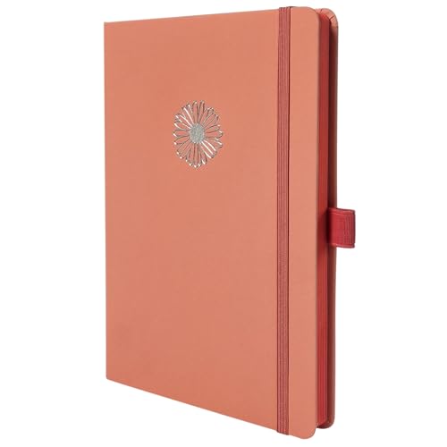 Pirongs Notizbuch A5, zweifarbig, liniert, stilvolles Design mit 154 linierten Notizseiten, Pfirsich und Rosa von Pirongs