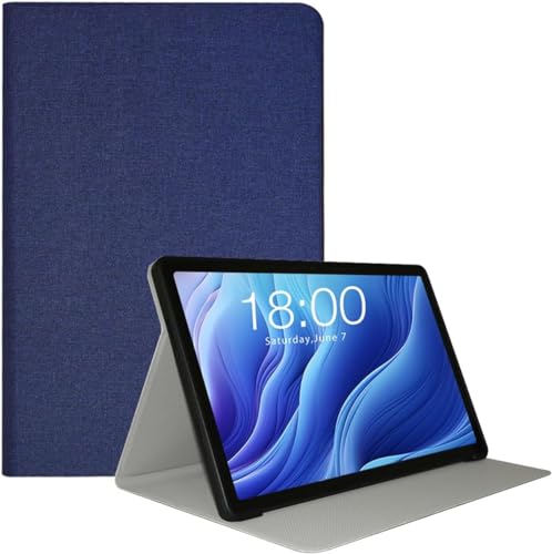 Hülle für Teclast T60 Gaming Tablet 12 Zoll, ultradünne Folio-Schutzhülle aus PU-Leder mit automatischem Sleep-Wake-Modus, weiche TPU-Rückseite mit klappbarem Ständer (Blau) von Pisheng