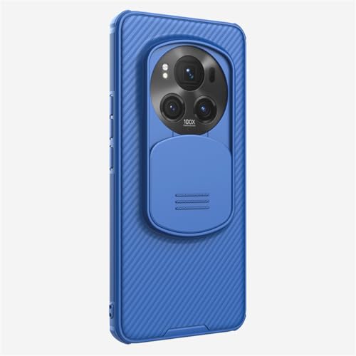 Pisheng Für Honor Magic 6 Pro Hülle mit Kameraabdeckung, Ecken Airbag stoßfester Schutz, Schiebeabdeckung Objektivschutzhülle (Blau), 18916 von Pisheng