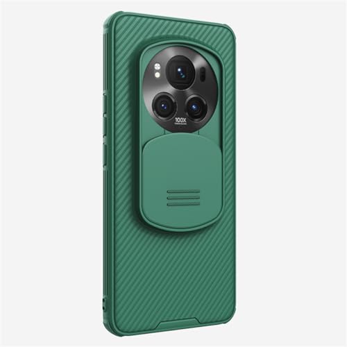 Pisheng Für Honor Magic 6 Pro Hülle mit Kameraabdeckung, Ecken Airbag stoßfester Schutz, Schiebeabdeckung Objektivschutzhülle (Grün), 18916 von Pisheng