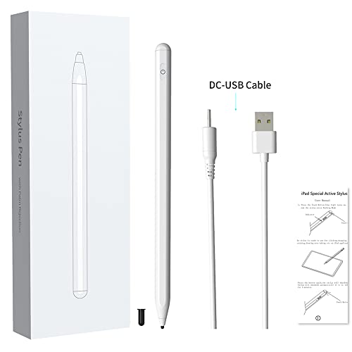 Aktiver Kapazitiver Stift, Magnetischer Adsorptionsstiftstift mit Silikonstiftnib für - -Telefone Tabletten Lange Ausdauerzeit (White) von Pissente