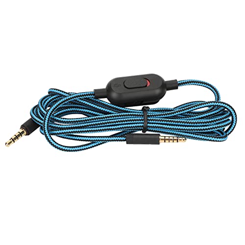 Ersatz-Audio-Aux-Kabel, G433 G233 Gaming-Headset-Kabel, Ersatz-Aux-Kabel mit Inline-Mute-Lautstärkeregler-Kopfhörer fürLogitech G Pro G Pro X G433 G233 (BLUE) von Pissente