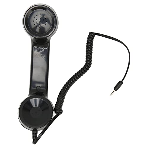 Retro-Telefonhörer Retro-Hörer, Anti-Strahlung Vintage Kabelgebundener Telefon-Anrufempfänger mit 3,5-mm-Kopfhöreranschluss, Handy-Hörer für Mobiltelefone und Computer (Black) von Pissente