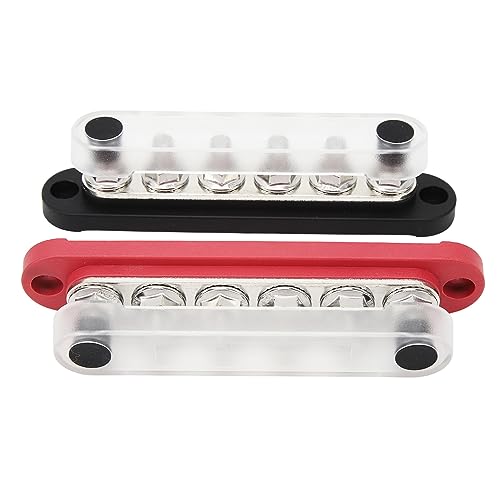 Sammelschiene Kupfer, 2 Stück Hochleistungsbatterie-Sammelschiene 6 X 5/16 Zoll M8 150 A 6-Kanal-Stromverteilerblock mit Abdeckung für Fahrzeug-Solarsysteme 12 V-48 V Sammelschiene Kupfer, 2 Stück Hochleistungsbatterie-Sammelschiene 6 X 5/16 Zoll M8 150 A 6-Kanal-Stromverteilerblock mit Abdeckung für Fahrzeug-Solarsysteme 12 V-48 V von Pissente