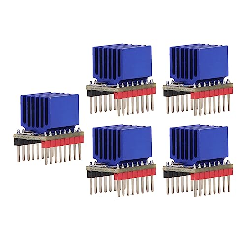Ultra-leise Stepper Treiber, Ultra Silent Nema17 Schrittmotor-Treibermodul-Treiber, 5 Sätze Aluminiumlegierung Ultra Silent Stepstick 2,5 A Uart Nema17 Schrittmotor-Treibermodul für TMC2208 3D-Drucker von Pissente